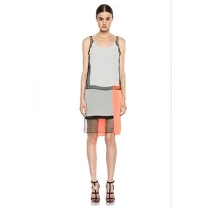 Helmut Lang Colorblock Chroma Draped Dress Size 2